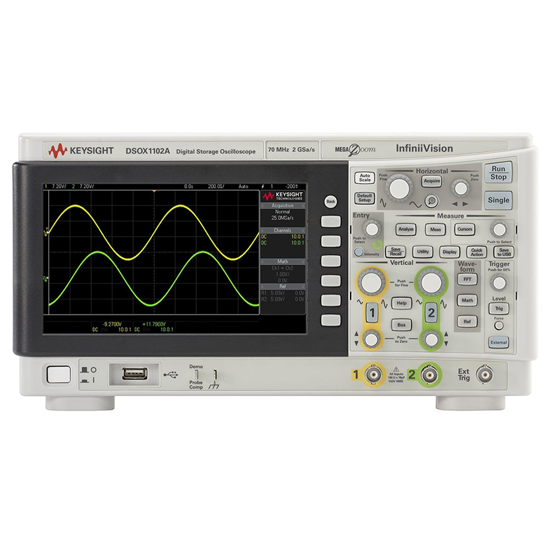 是德DSOX1102A 示波器：70/100 MHz，2 个模拟通道