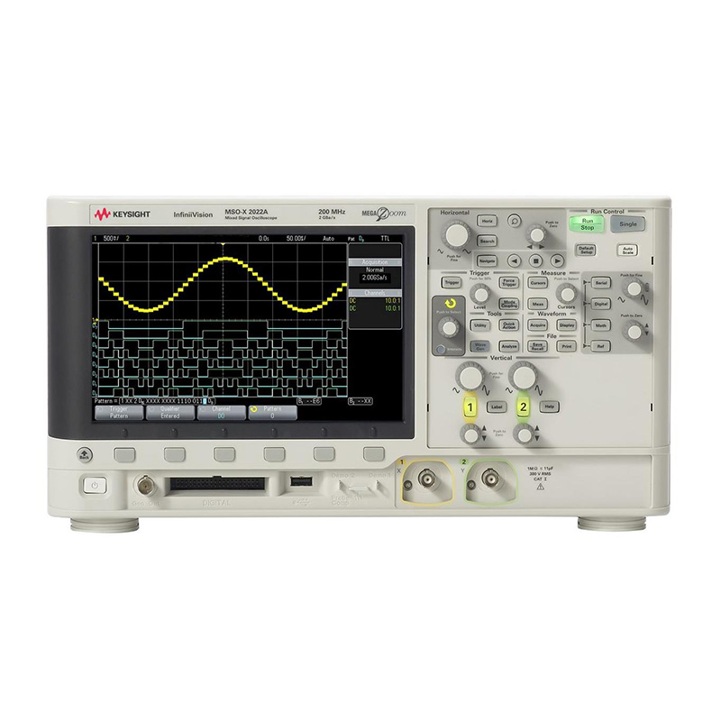 是德MSOX2022A 混合信号示波器：200 MHz，2 个模拟通道和 8 个数字通道