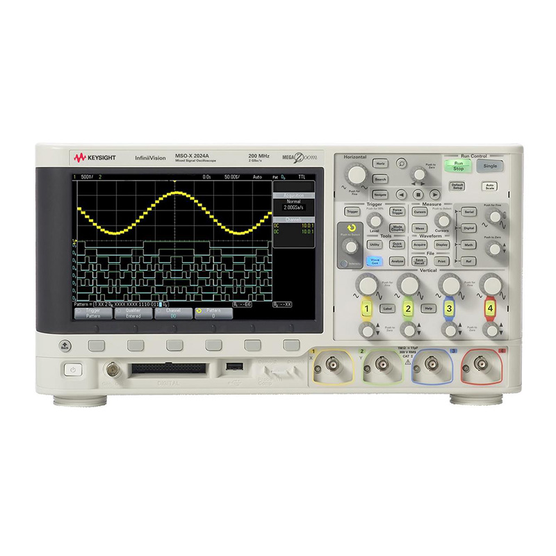 是德MSOX2024A 混合信号示波器：200 MHz，4 个模拟通道和 8 个数字通道